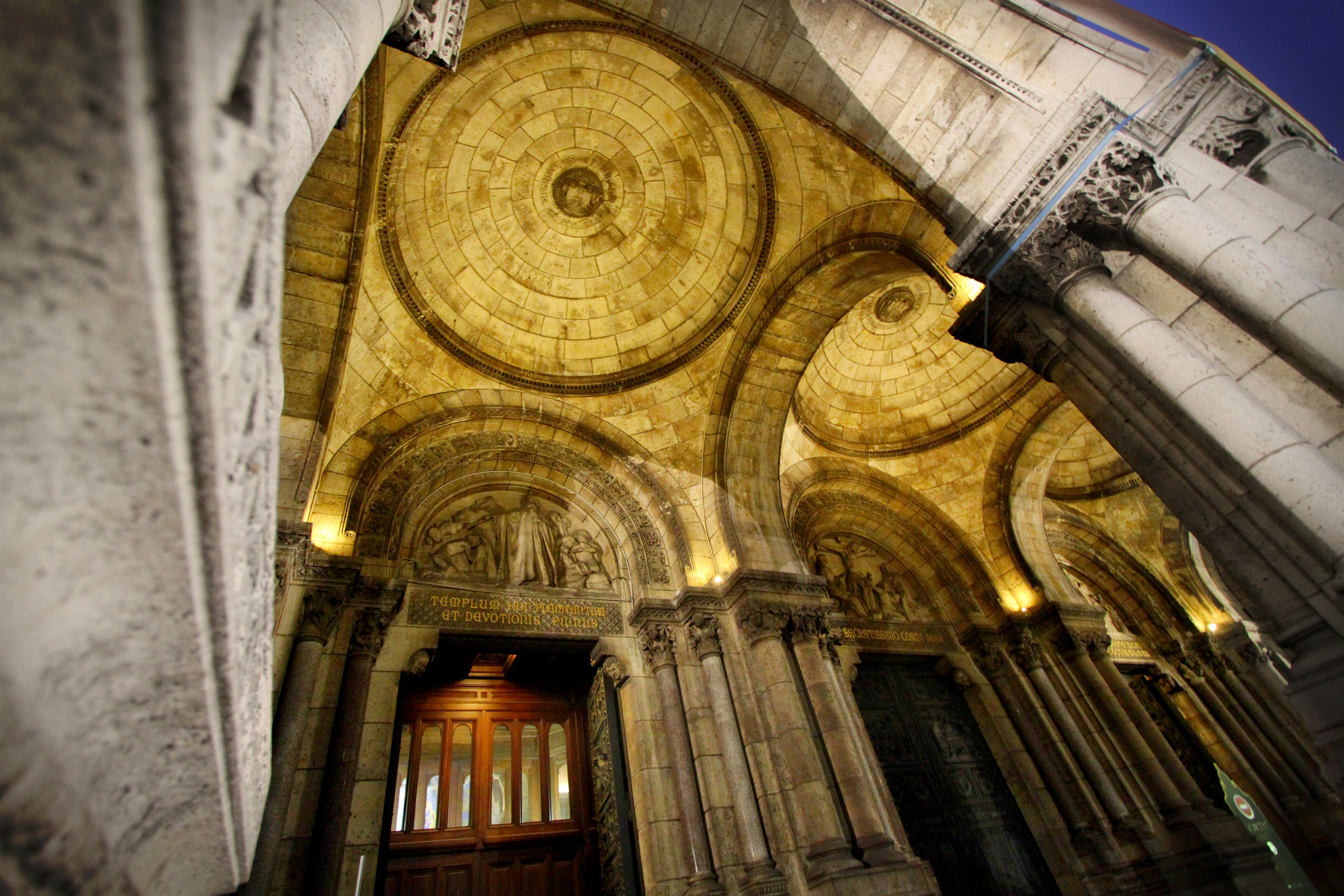 The architecture inside of a building in France.